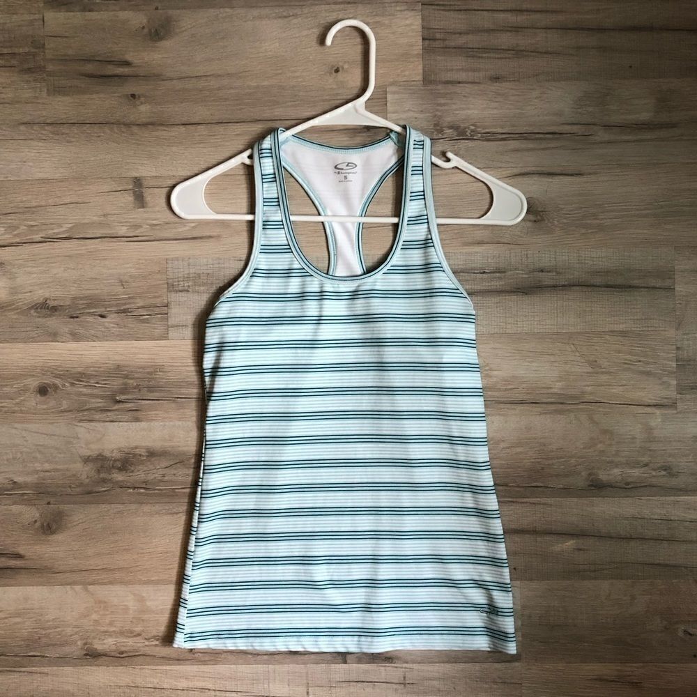Champion Striped Racerback Tank Top Size S